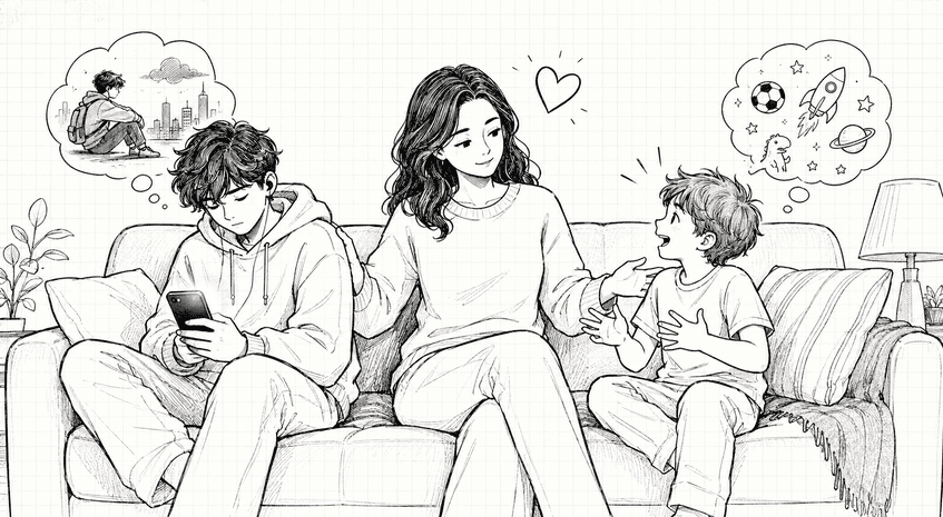 SAME FAMILY, DIFFERENT WORLDS