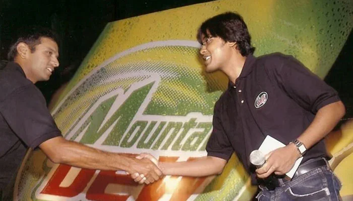 Rahul Kapoor with Rahul Dravid at a Brand Promotion Event