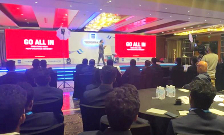 Image of Motivational speaker Rahul Kapoor leading the GO ALL IN session at Micro Vision’s Project VISIONORA leadership program.