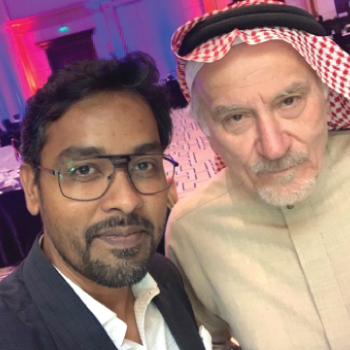 Image of Rahul Kapoor-Motivational Speaker with Khaled Al Maeena Saudi Journalist, Commentator & Businessman