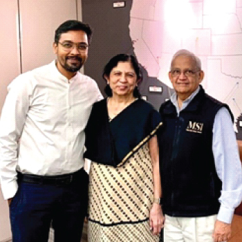 Image of Mindset Coach Rahul Kapoor with Manu and Rika Shah Founders, MSI Surfaces