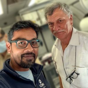 Image of Rahul Kapoor-Author with Roger Binny Indian cricketer and former president of Board of Control for Cricket in India
